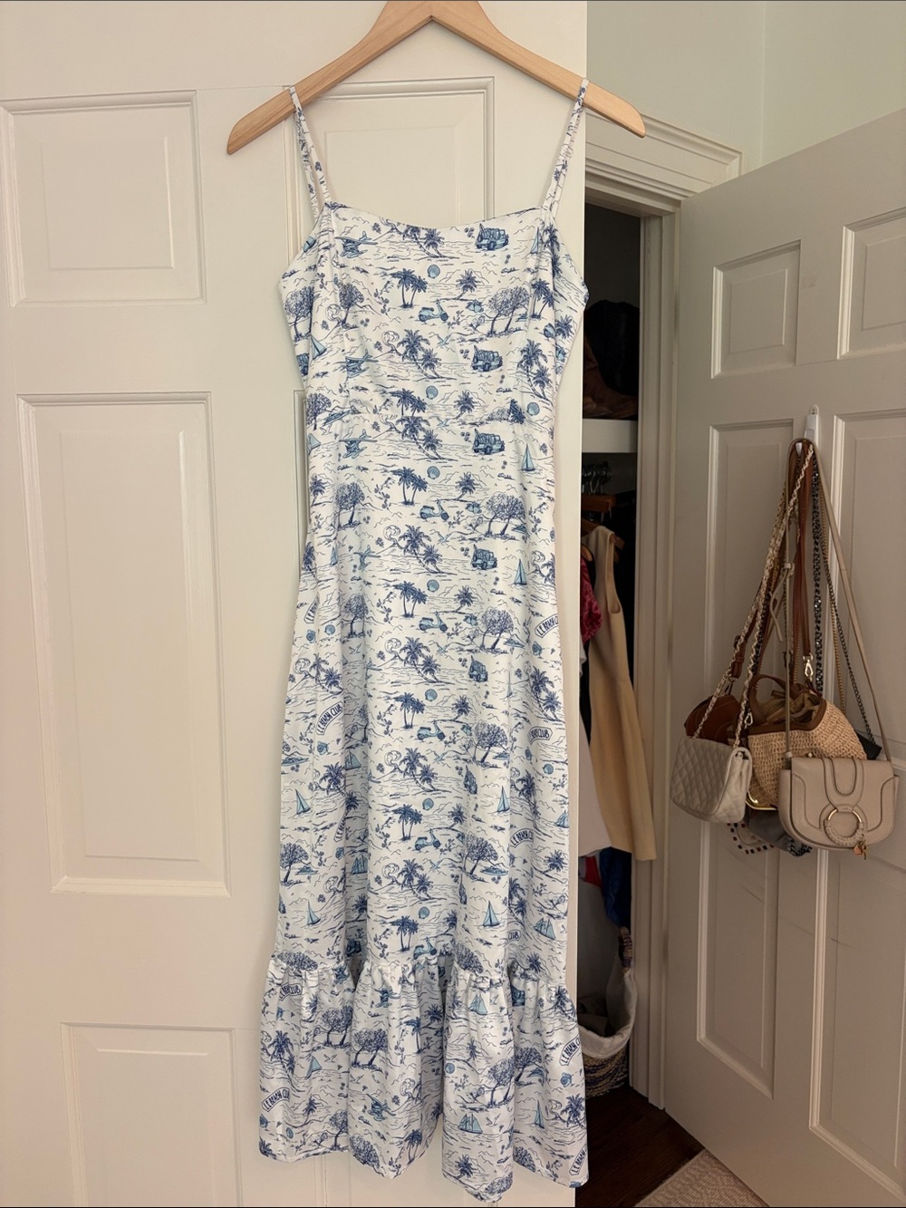 Koch White and Blue Dress